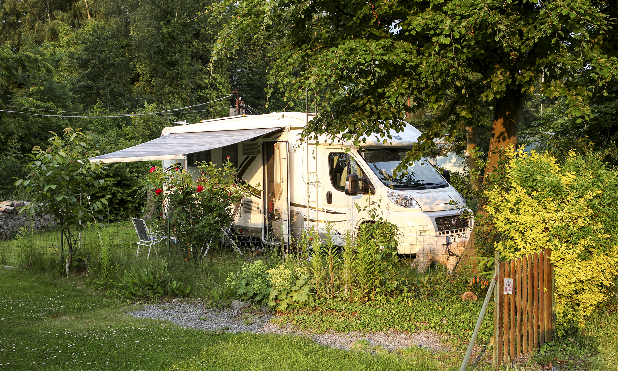 Lummig camping i Belgien.